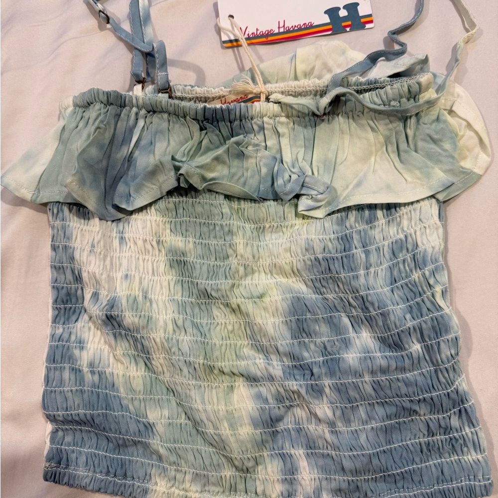 Vintage Havana Blue Tie-Dye‎ Women's Top